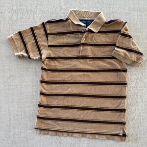 Vintage Charles Klein Brown & Gold Short Sleeve Polo Shirt, Men's Size Medium